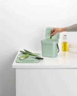 Brabantia Sort En Go Afvalemmer 3 Liter Jade Green -Brabantia Winkel 87107552116835