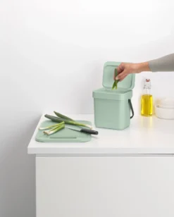 Brabantia Sort & Go Aanrecht Afvalbakje - 3 L - Jade Green -Brabantia Winkel 962x1200