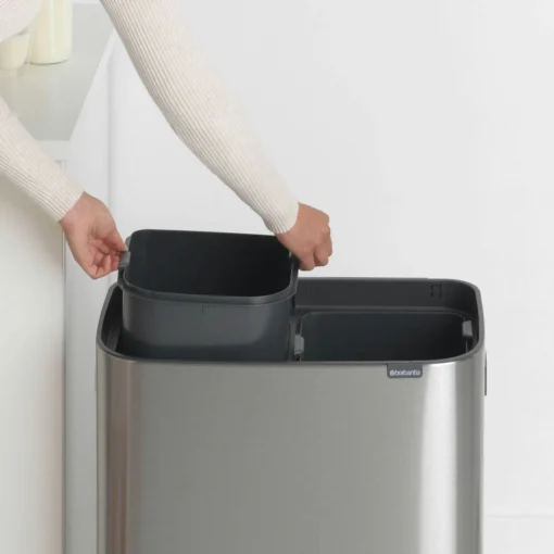 Brabantia Bo Touch Bin 2x30 Liter Matt Steel Fingerprint Proof -Brabantia Winkel Bo Touch Bin 2 x 30L Matt Steel Fingerprint Proof 8710755221422 Brabantia 300dpi 2401x2401px 6 NR 14413