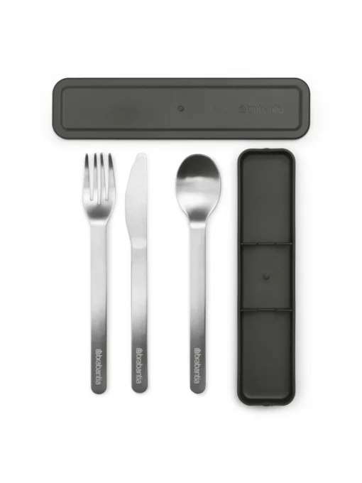 Brabantia Make & Take Bestekset 3-delig Mes Vork En Lepel Dark Grey -Brabantia Winkel Make Take Cutlery Set 3 pieces Dark Grey 8710755206641 Brabantia 300dpi 4500x6000px 6 NR 28056