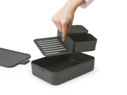 Brabantia Make & Take Bento Lunchbox Large, Kunststof Dark Grey -Brabantia Winkel Make Take Lunch Box Bento Large Dark Grey 8710755203480 Brabantia 300dpi 7600x5700px 6 NR 28361