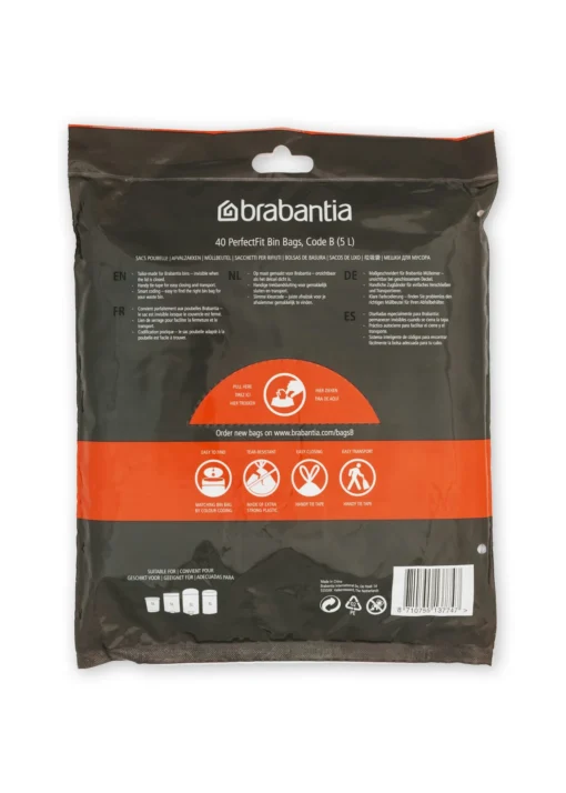 Brabantia Afvalzak B 5 Liter 40 Stuks -Brabantia Winkel PerfectFit Bags Code B 5L 40 Bags White 8710755137747 Brabantia 300dpi 5000x7000px 6 NR 25644