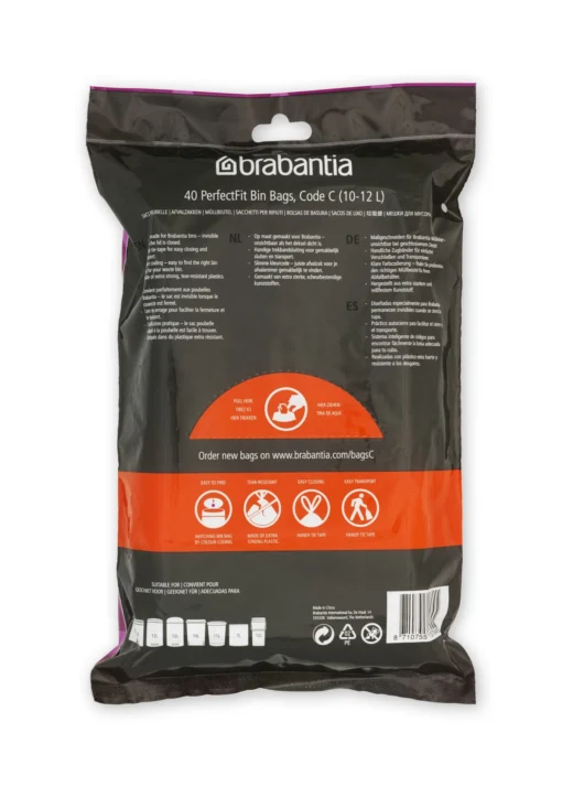 Brabantia Afvalzak C 10-12 Liter 40 Stuks -Brabantia Winkel PerfectFit Bags Code C 10 12L 40 Bags White 8710755137945 Brabantia 300dpi 5000x7000px 6 NR 25627