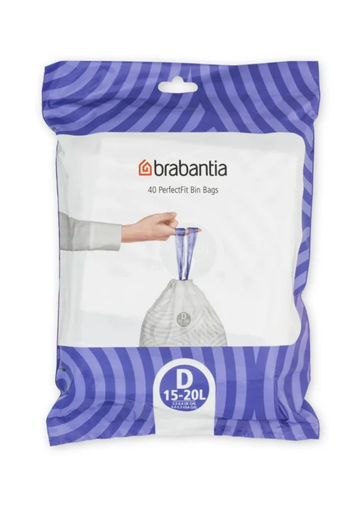 Brabantia Afvalzak Code D 15-20 Liter 40 Liter -Brabantia Winkel PerfectFit Bags Code D 15 20L 40 Bags White 8710755138164 Brabantia 300dpi 5000x7000px 6 NR 25607