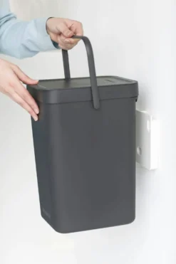 Brabantia Sort & Go Afvalemmer 12 Liter Grey -Brabantia Winkel a48dcd132e16b2db4b9070e22899ce83