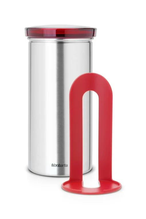 Brabantia Voorraadbus Voor Senseo Koffie En Theepads Matt Steel Fingerprint Proof Met Rode Deksel -Brabantia Winkel fc25fd3ce4f48a038e0250af2d55f8e6